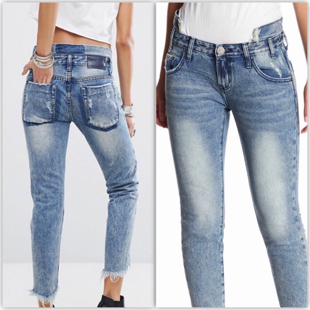 One Teaspoon Blue Cropped Jeans
